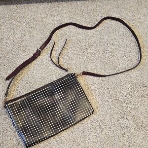 Fossil Black and White Dotted Crossbody Bag